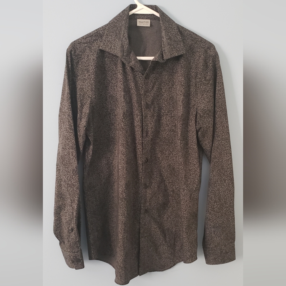 Men's Kenneth Cole Reaction Black/Grey Dress Shirt
